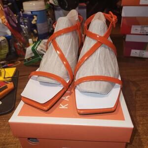 Katy Perry The Wandering Shoes Sandals Womens Sz 6.5M, Flame NEW in Box